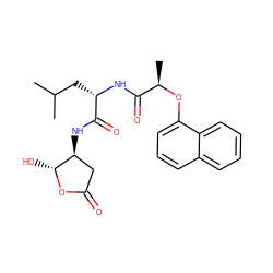 CC(C)C[C@H](NC(=O)[C@@H](C)Oc1cccc2ccccc12)C(=O)N[C@H]1CC(=O)O[C@@H]1O ZINC000013819079