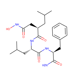 CC(C)C[C@H](NC(=O)[C@@H](CC(=O)NO)CC(C)C)C(=O)N[C@@H](Cc1ccccc1)C(N)=O ZINC000003788088