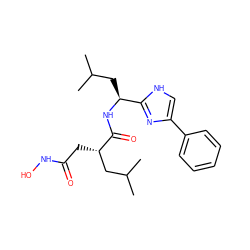 CC(C)C[C@H](NC(=O)[C@@H](CC(=O)NO)CC(C)C)c1nc(-c2ccccc2)c[nH]1 ZINC000029344711