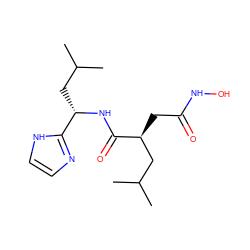 CC(C)C[C@H](NC(=O)[C@@H](CC(=O)NO)CC(C)C)c1ncc[nH]1 ZINC000029389178