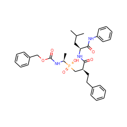 CC(C)C[C@H](NC(=O)[C@@H](CCc1ccccc1)C[P@](=O)(O)[C@H](C)NC(=O)OCc1ccccc1)C(=O)Nc1ccccc1 ZINC000028230494