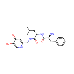 CC(C)C[C@H](NC(=O)[C@@H](N)Cc1ccccc1)C(=O)NCc1cc(=O)c(O)c[nH]1 ZINC000653840721