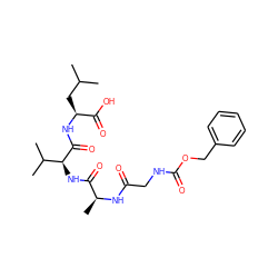 CC(C)C[C@H](NC(=O)[C@@H](NC(=O)[C@H](C)NC(=O)CNC(=O)OCc1ccccc1)C(C)C)C(=O)O ZINC000653838804