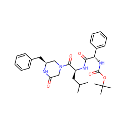 CC(C)C[C@H](NC(=O)[C@@H](NC(=O)OC(C)(C)C)c1ccccc1)C(=O)N1CC(=O)N[C@@H](Cc2ccccc2)C1 ZINC000028003382