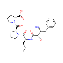 CC(C)C[C@H](NC(=O)[C@@H](O)[C@H](N)Cc1ccccc1)C(=O)N1CCC[C@H]1C(=O)N1CCC[C@H]1C(=O)O ZINC000073221185