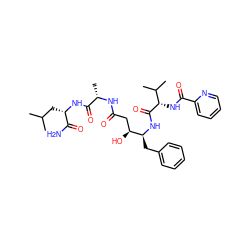 CC(C)C[C@H](NC(=O)[C@H](C)NC(=O)C[C@H](O)[C@H](Cc1ccccc1)NC(=O)[C@@H](NC(=O)c1ccccn1)C(C)C)C(N)=O ZINC000014945923