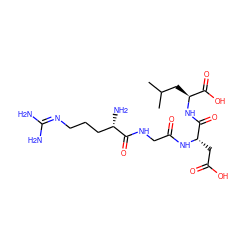 CC(C)C[C@H](NC(=O)[C@H](CC(=O)O)NC(=O)CNC(=O)[C@@H](N)CCCN=C(N)N)C(=O)O ZINC000013455555