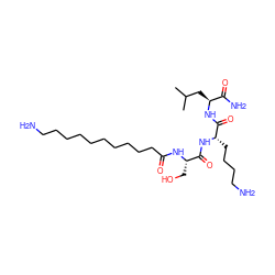 CC(C)C[C@H](NC(=O)[C@H](CCCCN)NC(=O)[C@H](CO)NC(=O)CCCCCCCCCCN)C(N)=O ZINC000013741388