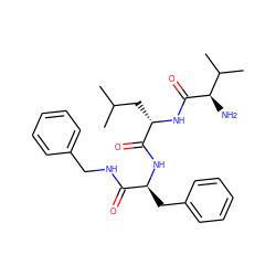 CC(C)C[C@H](NC(=O)[C@H](N)C(C)C)C(=O)N[C@@H](Cc1ccccc1)C(=O)NCc1ccccc1 ZINC000027426880