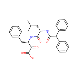 CC(C)C[C@H](NC(=O)C(c1ccccc1)c1ccccc1)C(=O)N[C@@H](Cc1ccccc1)C(=O)C(=O)O ZINC000040411753