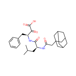 CC(C)C[C@H](NC(=O)CC12CC3CC(CC(C3)C1)C2)C(=O)N[C@@H](Cc1ccccc1)C(=O)C(=O)O ZINC000040933050