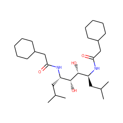 CC(C)C[C@H](NC(=O)CC1CCCCC1)[C@@H](O)[C@H](O)[C@H](CC(C)C)NC(=O)CC1CCCCC1 ZINC000062179128