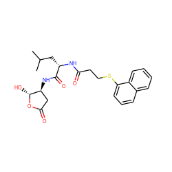 CC(C)C[C@H](NC(=O)CCSc1cccc2ccccc12)C(=O)N[C@H]1CC(=O)O[C@@H]1O ZINC000013819133