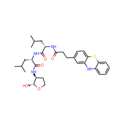 CC(C)C[C@H](NC(=O)CCc1ccc2c(c1)Nc1ccccc1S2)C(=O)N[C@@H](CC(C)C)C(=O)N[C@H]1CCO[C@@H]1O ZINC000036269592