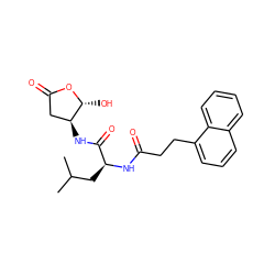 CC(C)C[C@H](NC(=O)CCc1cccc2ccccc12)C(=O)N[C@H]1CC(=O)O[C@@H]1O ZINC000013819071