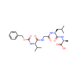 CC(C)C[C@H](NC(=O)CNC(=O)[C@@H](NC(=O)OCc1ccccc1)C(C)C)C(=O)N[C@@H](C)C(=O)O ZINC000653812710