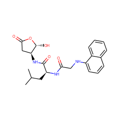 CC(C)C[C@H](NC(=O)CNc1cccc2ccccc12)C(=O)N[C@H]1CC(=O)O[C@@H]1O ZINC000013819318