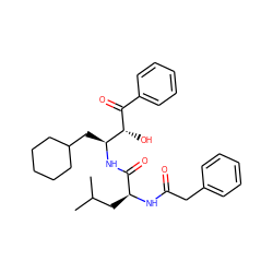 CC(C)C[C@H](NC(=O)Cc1ccccc1)C(=O)N[C@@H](CC1CCCCC1)[C@@H](O)C(=O)c1ccccc1 ZINC000013488668