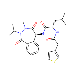 CC(C)C[C@H](NC(=O)Cc1ccsc1)C(=O)N[C@@H]1C(=O)N(C)N(C(C)C)C(=O)c2ccccc21 ZINC000027107161