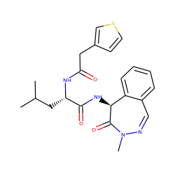 CC(C)C[C@H](NC(=O)Cc1ccsc1)C(=O)N[C@@H]1C(=O)N(C)N=Cc2ccccc21 ZINC000001553180