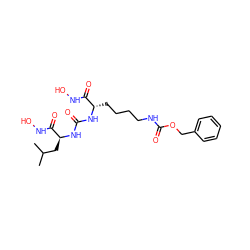 CC(C)C[C@H](NC(=O)N[C@@H](CCCCNC(=O)OCc1ccccc1)C(=O)NO)C(=O)NO ZINC000066111866