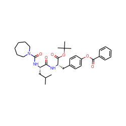 CC(C)C[C@H](NC(=O)N1CCCCCC1)C(=O)N[C@@H](Cc1ccc(OC(=O)c2ccccc2)cc1)C(=O)OC(C)(C)C ZINC000027426492