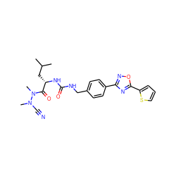 CC(C)C[C@H](NC(=O)NCc1ccc(-c2noc(-c3cccs3)n2)cc1)C(=O)N(C)N(C)C#N ZINC000066104163