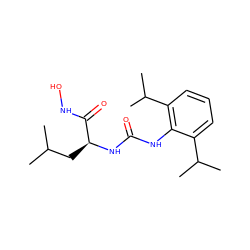 CC(C)C[C@H](NC(=O)Nc1c(C(C)C)cccc1C(C)C)C(=O)NO ZINC000653693435