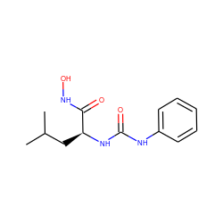 CC(C)C[C@H](NC(=O)Nc1ccccc1)C(=O)NO ZINC000095563885