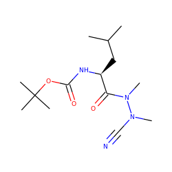 CC(C)C[C@H](NC(=O)OC(C)(C)C)C(=O)N(C)N(C)C#N ZINC000202447524