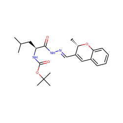 CC(C)C[C@H](NC(=O)OC(C)(C)C)C(=O)N/N=C/C1=Cc2ccccc2O[C@H]1C ZINC000002381564