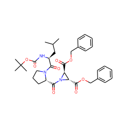 CC(C)C[C@H](NC(=O)OC(C)(C)C)C(=O)N1CCC[C@H]1C(=O)N1[C@@H](C(=O)OCc2ccccc2)[C@@H]1C(=O)OCc1ccccc1 ZINC000036178738