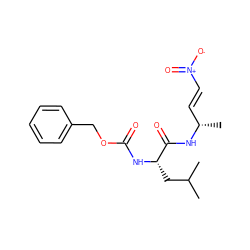 CC(C)C[C@H](NC(=O)OCc1ccccc1)C(=O)N[C@@H](C)/C=C/[N+](=O)[O-] ZINC001772590580