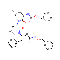 CC(C)C[C@H](NC(=O)OCc1ccccc1)C(=O)N[C@@H](CC(C)C)C(=O)N[C@@H](Cc1ccccc1)C(=O)C(=O)NOCc1ccccc1 ZINC000003974120