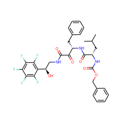CC(C)C[C@H](NC(=O)OCc1ccccc1)C(=O)N[C@@H](Cc1ccccc1)C(=O)C(=O)NC[C@@H](O)c1c(F)c(F)c(F)c(F)c1F ZINC000027405567