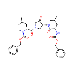 CC(C)C[C@H](NC(=O)OCc1ccccc1)C(=O)N[C@@H]1CN(C(=O)[C@H](CC(C)C)N(C)C(=O)OCc2ccccc2)CC1=O ZINC000014972286