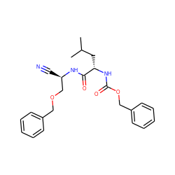 CC(C)C[C@H](NC(=O)OCc1ccccc1)C(=O)N[C@H](C#N)COCc1ccccc1 ZINC000014972168