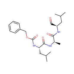 CC(C)C[C@H](NC(=O)OCc1ccccc1)C(=O)N[C@H](C)C(=O)N[C@@H](C=O)CC(C)C ZINC000027626201