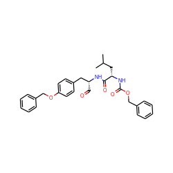 CC(C)C[C@H](NC(=O)OCc1ccccc1)C(=O)N[C@H](C=O)Cc1ccc(OCc2ccccc2)cc1 ZINC000027623378