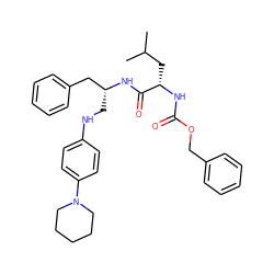 CC(C)C[C@H](NC(=O)OCc1ccccc1)C(=O)N[C@H](CNc1ccc(N2CCCCC2)cc1)Cc1ccccc1 ZINC000027985354