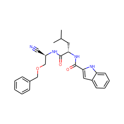 CC(C)C[C@H](NC(=O)c1cc2ccccc2[nH]1)C(=O)N[C@H](C#N)COCc1ccccc1 ZINC000014972187