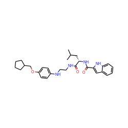 CC(C)C[C@H](NC(=O)c1cc2ccccc2[nH]1)C(=O)NCCNc1ccc(OCC2CCCC2)cc1 ZINC000013490305