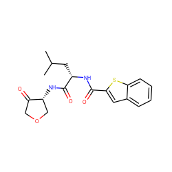 CC(C)C[C@H](NC(=O)c1cc2ccccc2s1)C(=O)N[C@@H]1COCC1=O ZINC000000590299