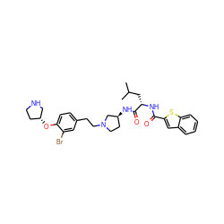 CC(C)C[C@H](NC(=O)c1cc2ccccc2s1)C(=O)N[C@H]1CCN(CCc2ccc(O[C@@H]3CCNC3)c(Br)c2)C1 ZINC000042876486