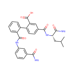 CC(C)C[C@H](NC(=O)c1ccc(-c2ccccc2C(=O)Nc2cccc(C(N)=O)c2)c(C(=O)O)c1)C(N)=O ZINC000028641808