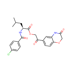 CC(C)C[C@H](NC(=O)c1ccc(Cl)cc1)C(=O)OCC(=O)c1ccc2c(c1)NC(=O)CO2 ZINC000003302311