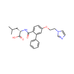 CC(C)C[C@H](NC(=O)c1ccc(OCCn2ccnc2)cc1-c1ccccc1)C(=O)O ZINC000013796740