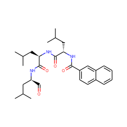 CC(C)C[C@H](NC(=O)c1ccc2ccccc2c1)C(=O)N[C@H](CC(C)C)C(=O)N[C@@H](C=O)CC(C)C ZINC000027623881