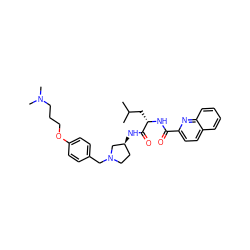 CC(C)C[C@H](NC(=O)c1ccc2ccccc2n1)C(=O)N[C@H]1CCN(Cc2ccc(OCCCN(C)C)cc2)C1 ZINC000028476871