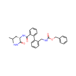 CC(C)C[C@H](NC(=O)c1ccccc1-c1ccccc1CNC(=O)OCc1ccccc1)C(N)=O ZINC000003936037